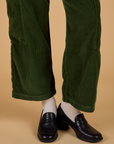 Corduroy Drop Pocket Cargo Pants - Evergreen