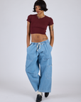 Cropped Baby Tee - Red Wine