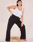 Tiara is wearing Easy Western Pants in Basic Black