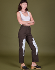 Angled front view of Guy Colwell Work Pants in Woman & Man on Alex