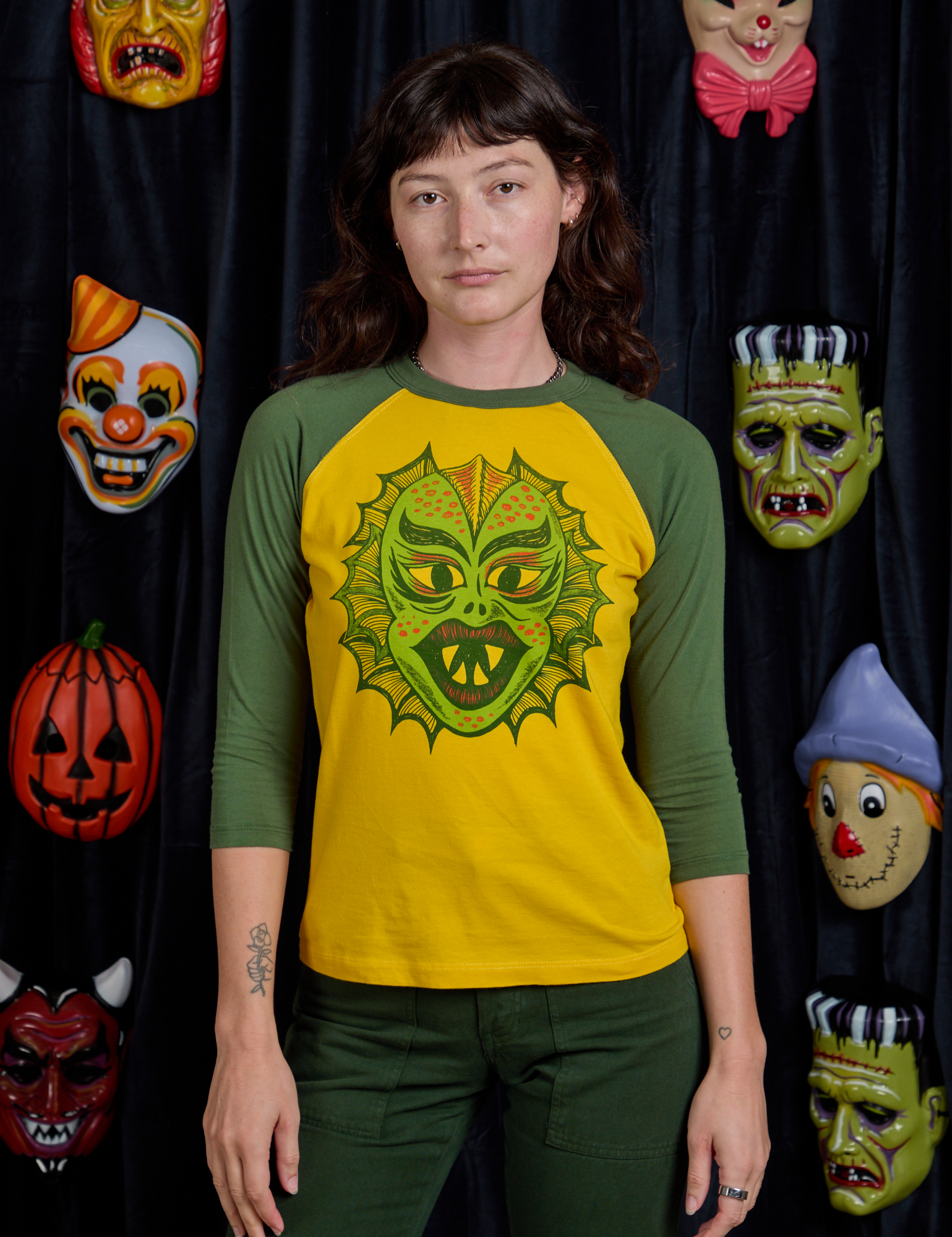 Raglan Tee in Creature worn by Alex