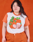 Anniversary Tee in Orange Blossom worn by Ashley