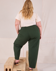 Back view of Heritage Trousers in Swamp Green on Juliet