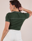 JV Tee in Swamp Green back view on Tiara
