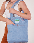 Denim Everyday Tote Bag in light wash on Alex