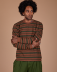 Long Sleeve Striped Burly Tee in Fudgesicle on Jerrod