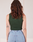 Muscle Tee in Swamp Green back view on Alex
