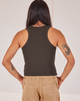 Racerback Tank in Espresso Brown back view on Anthony