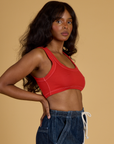 Contrast Stitch Mini Tank - Mustang Red