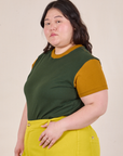 Mismatched Tee - Green & Mustard