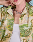 Pantry Button-Up in Ocean and Sky front close up on Alex