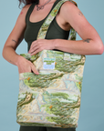 Ocean and Sky Printed Everyday Tote worn by Alex