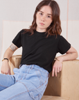 Hana is wearing Organic Vintage Tee in Basic Black
