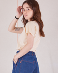 Organic Vintage Tee in Vintage Tee Off-White side view on Hana