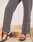 Railroad Carpenter Jeans in Vintage Tan pant leg close up on Tiara
