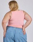 Cropped Tank Top in Baby Pink back view on Juliet