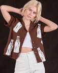 Soda Bottle Pantry Button-Up in Fudgesicle Brown on Madeline