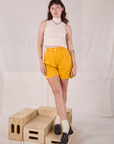 Trouser Shorts - Mustard Yellow