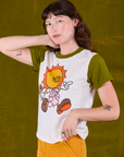 Angled front view of Anniversary Tee in Walkin' On Sun Baby