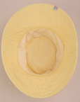 Wide Brim Denim Bucket Hat in Butter Yellow exterior view