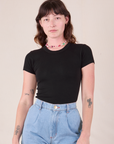 Baby Tee in Vintage Basic Black worn by Alex