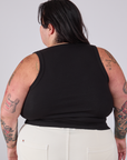 Tank Top in Basic Black back view on Sam