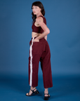 Painted Drop Pocket Cargo Pants - Red Wine