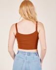 Cropped Cami in Burnt Terracotta back view on Margaret