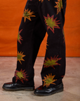 Paintstamped Work Pants in Explosion pant leg close up on Isaac