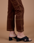 Carpenter Jeans in Fudgesicle Brown pant leg close up