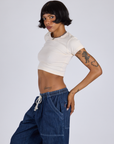 Cropped Baby Tee - Vintage Off-White