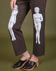 Guy Colwell Work Pants in Woman & Man pant leg close up on Alex