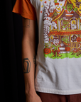 Short Sleeve Raglan Tee in Haunted House close up
