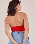Halter Top in Mustang Red back view on Tiara