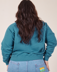 Back view of Heavyweight Crew in Marine Blue on Ashley