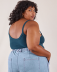 Cropped Cami in Lagoon angled back view on Morgan