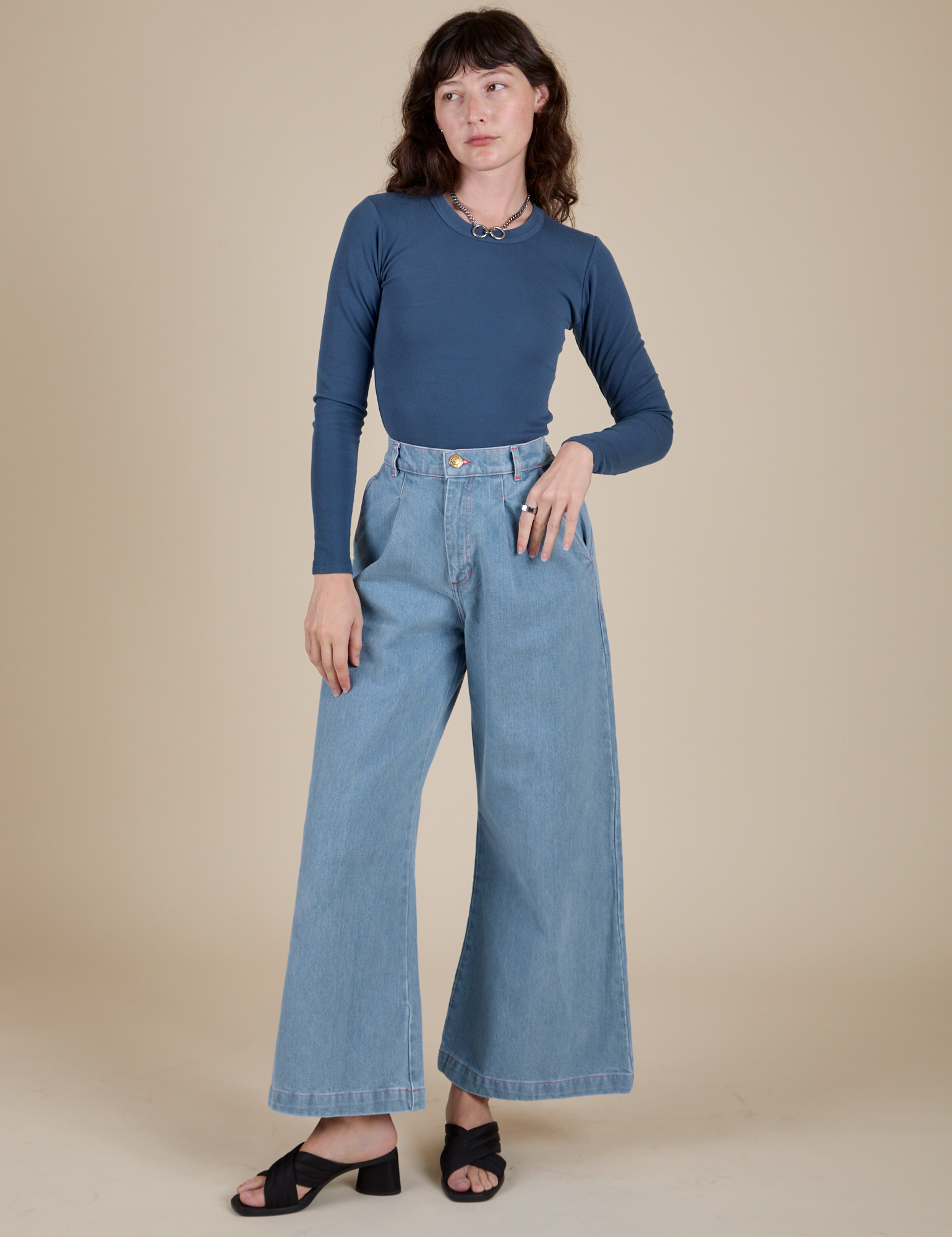 Long Sleeve Baby Tee - French Blue