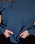 Long Sleeve Burly Tee in French Blue close up on Lish