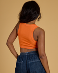 Contrast Stitch Mini Tank - Construction Orange