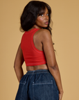 Contrast Stitch Mini Tank - Mustang Red