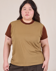 Mismatched Tee in Tan & Brown worn by Ashley