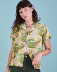 Alex is wearing Pantry Button-Up in Ocean and Sky