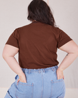 Organic Vintage Tee in Fudgesicle Brown back view on Ashley