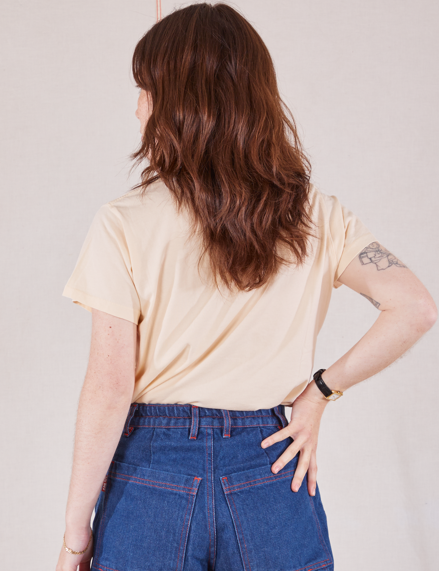 Organic Vintage Tee in Vintage Tee Off-White back view on Hana