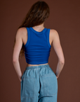 Icon Cropped Tank - Blue Sun