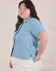 Pantry Button-Up in Baby Blue side view on Ashley