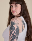 Racerback Tank - Vintage Tee White
