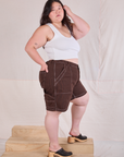 Railroad Carpenter Shorts in Fudgesicle Brown side view on Ashley