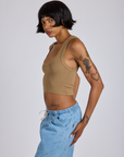 Cropped Tank Top - Desert Brown