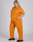 Short Sleeve Jumpsuit - Creamsicle Orange